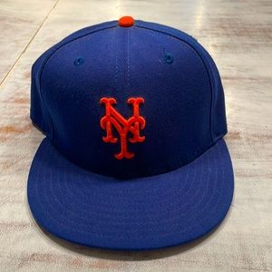 New York Mets fitted hat - size 7.5- blue & orange